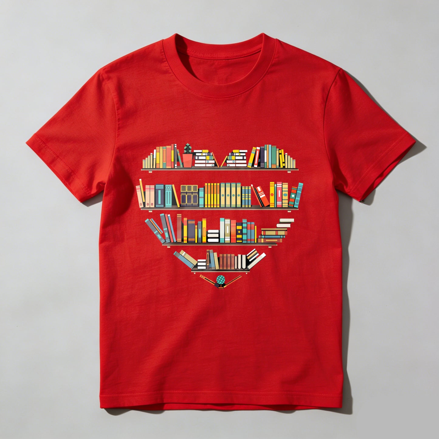 Wardrobecart Bookshelf Design With Colorful Books Unisex Classic T-shirt