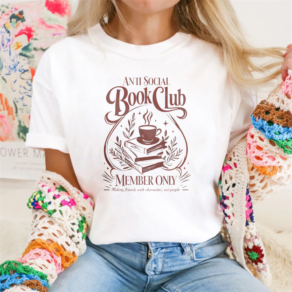 Wardrobecart Anti Social Book Club Member Only Unisex Classic T-shirt 100% cotton