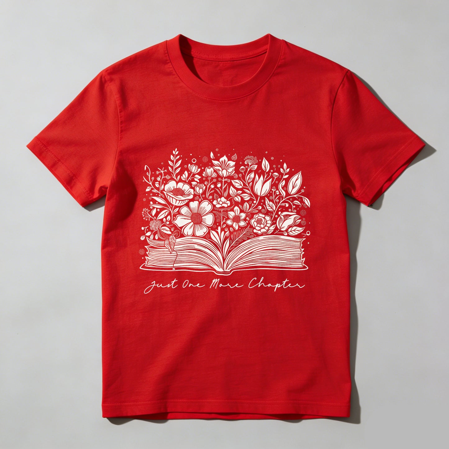 Wardrobecart Open Book With Flowers And Text Unisex Classic T-shirt