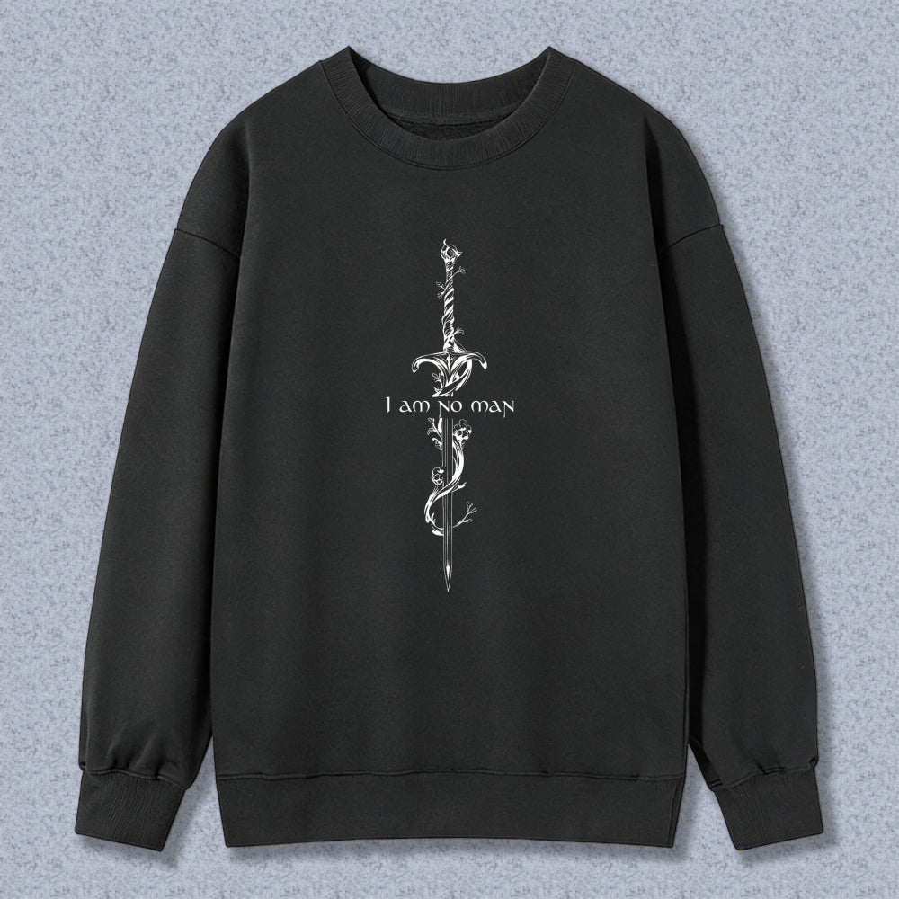 Wardrobecart Sword Design With I Am No Man Text Unisex Classic Sweatshirt
