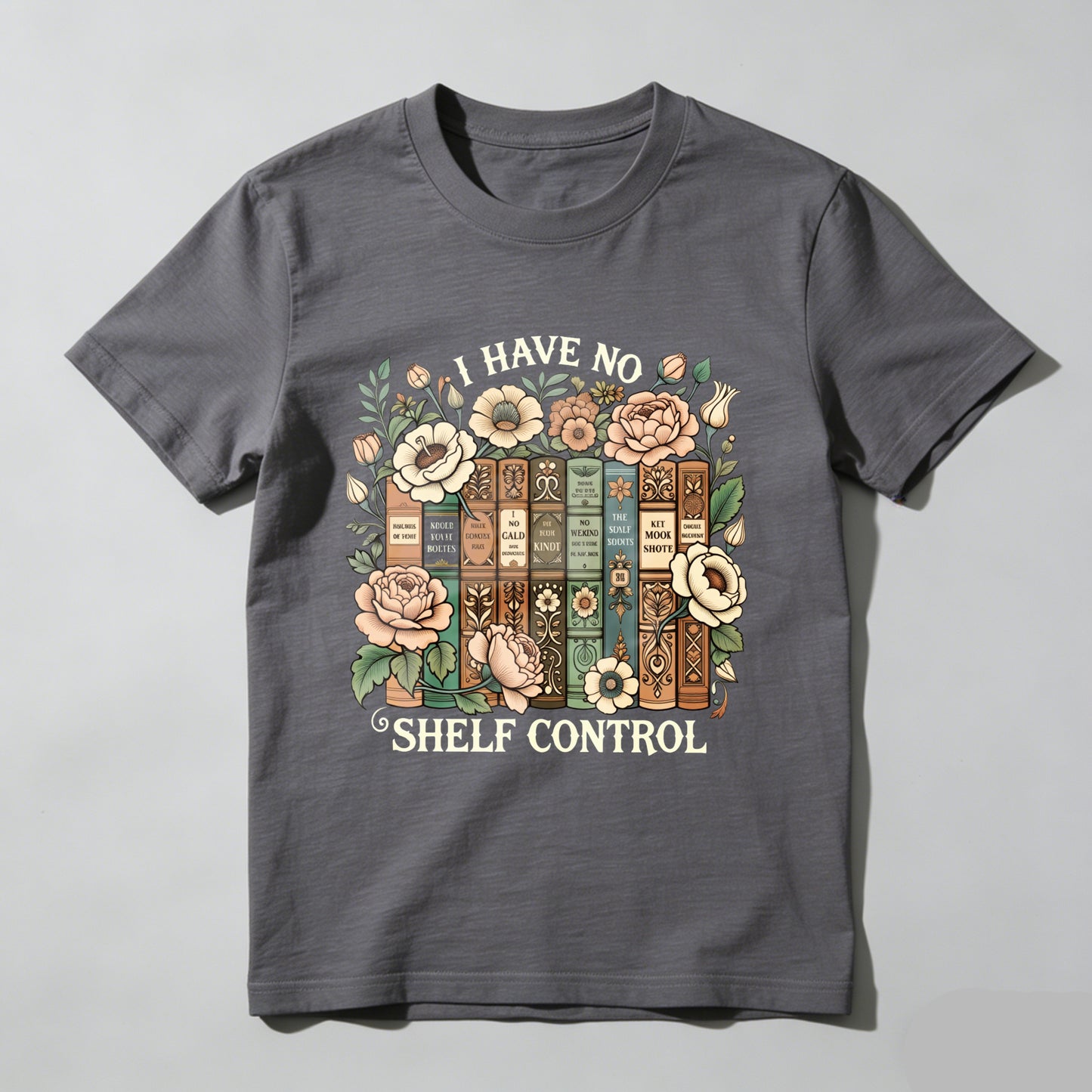Wardrobecart Floral Bookshelf Design Unisex Classic T-shirt