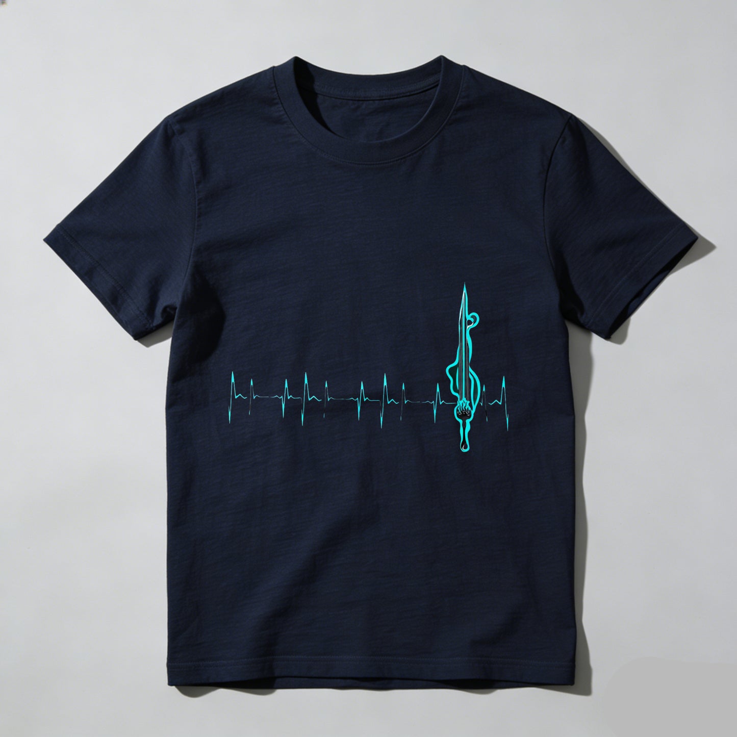 Wardrobecart Heartbeat With Violin Note Pattern Unisex Classic T-shirt