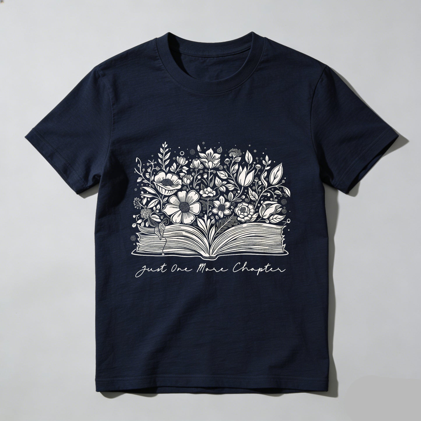 Wardrobecart Open Book With Flowers And Text Unisex Classic T-shirt
