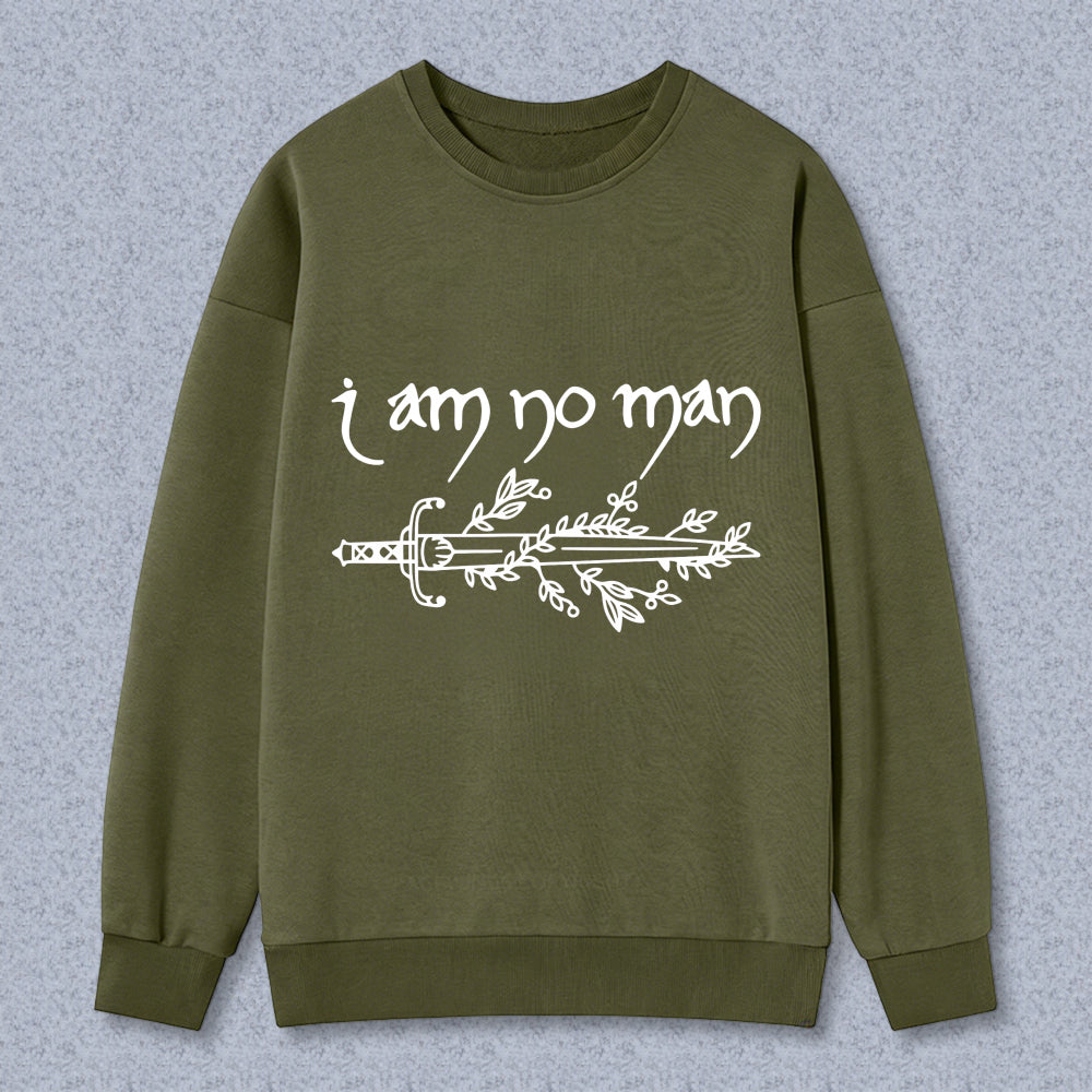 Wardrobecart I Am No Man Sword With Leaves Design Unisex Classic Sweatshirt