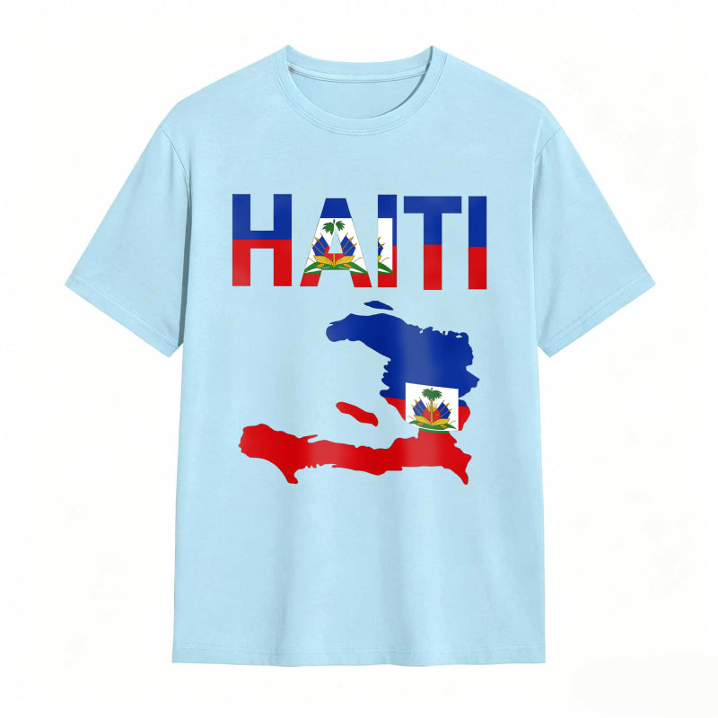 Cool Haiti Flag Map Haitian Pride T-Shirt