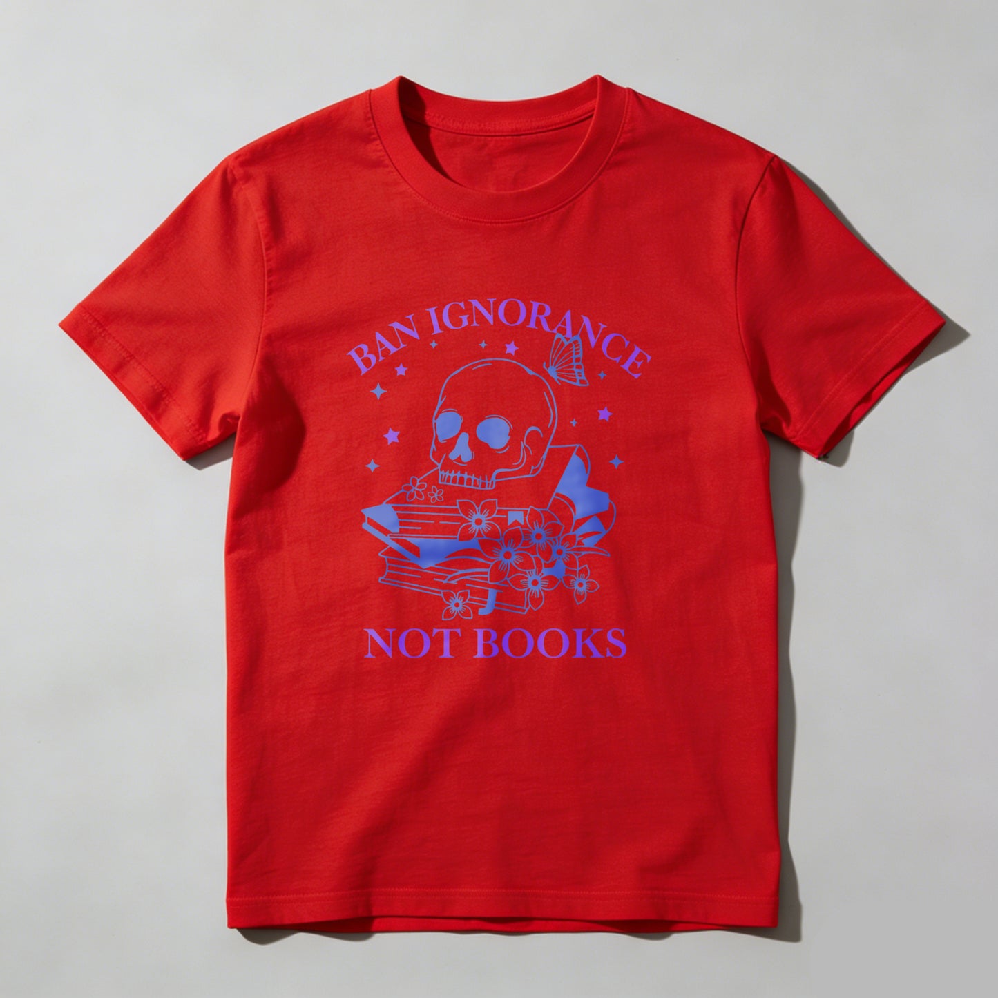 Wardrobecart Ban Ignorance Not Books Skull And Books Unisex Classic T-shirt