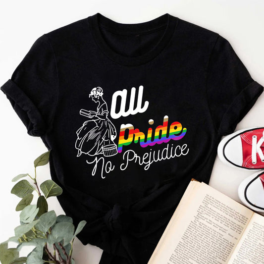 Wardrobecart All Pride No Prejudice Rainbow Design Unisex Classic T-shirt