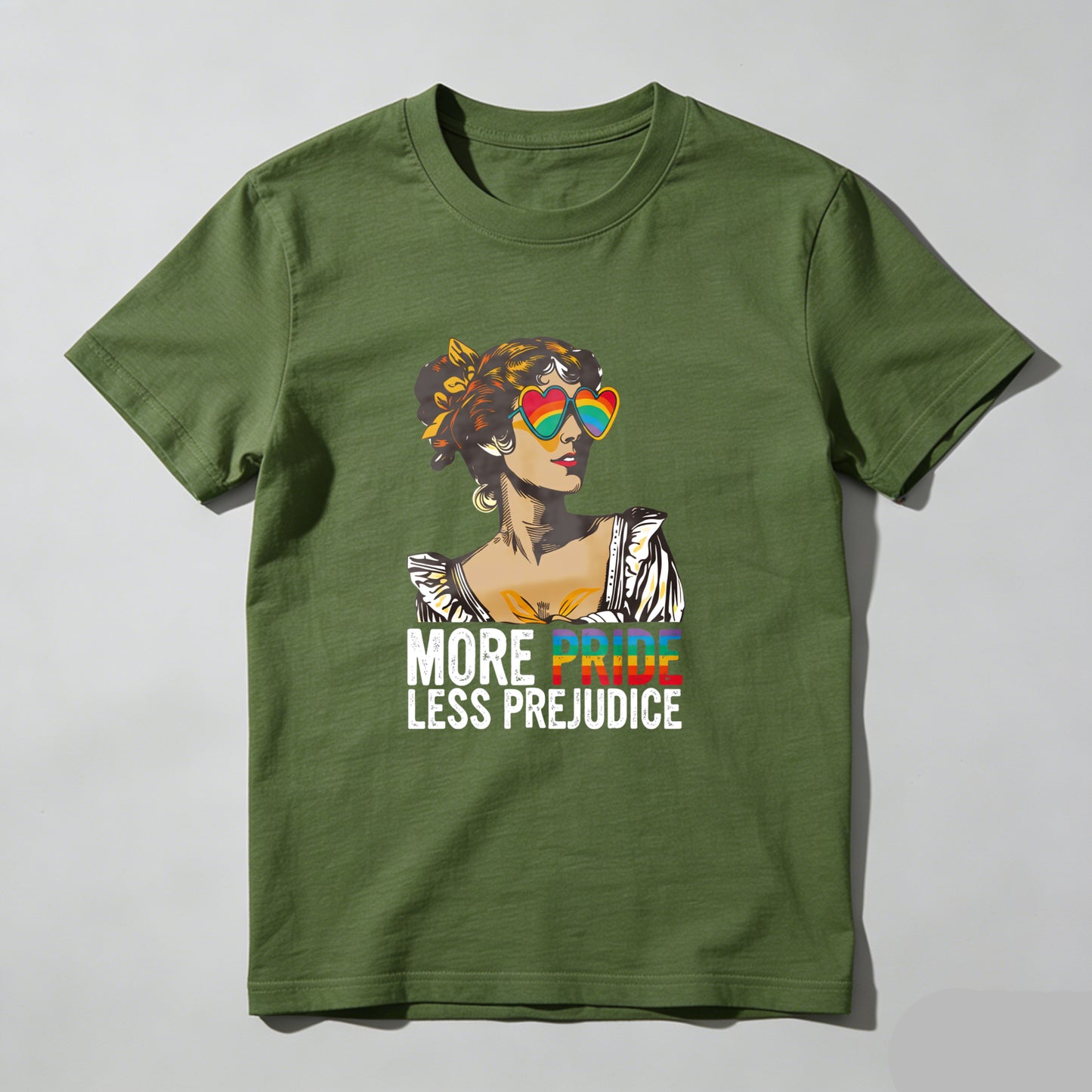 Wardrobecart More Pride Less Prejudice Rainbow Woman Unisex Classic T-shirt