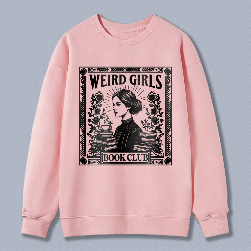 Wardrobecart Weird Girls Book Club Vintage Reading Woman Design Unisex Classic Sweatshirt