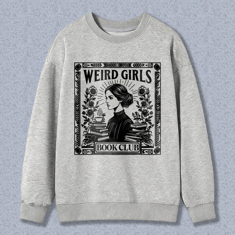 Wardrobecart Weird Girls Book Club Vintage Reading Woman Design Unisex Classic Sweatshirt