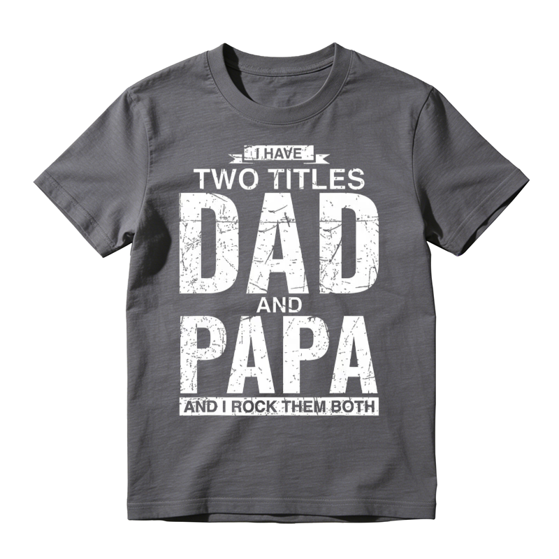 Cool Dad And Papa Double Title Rocking T-Shirt