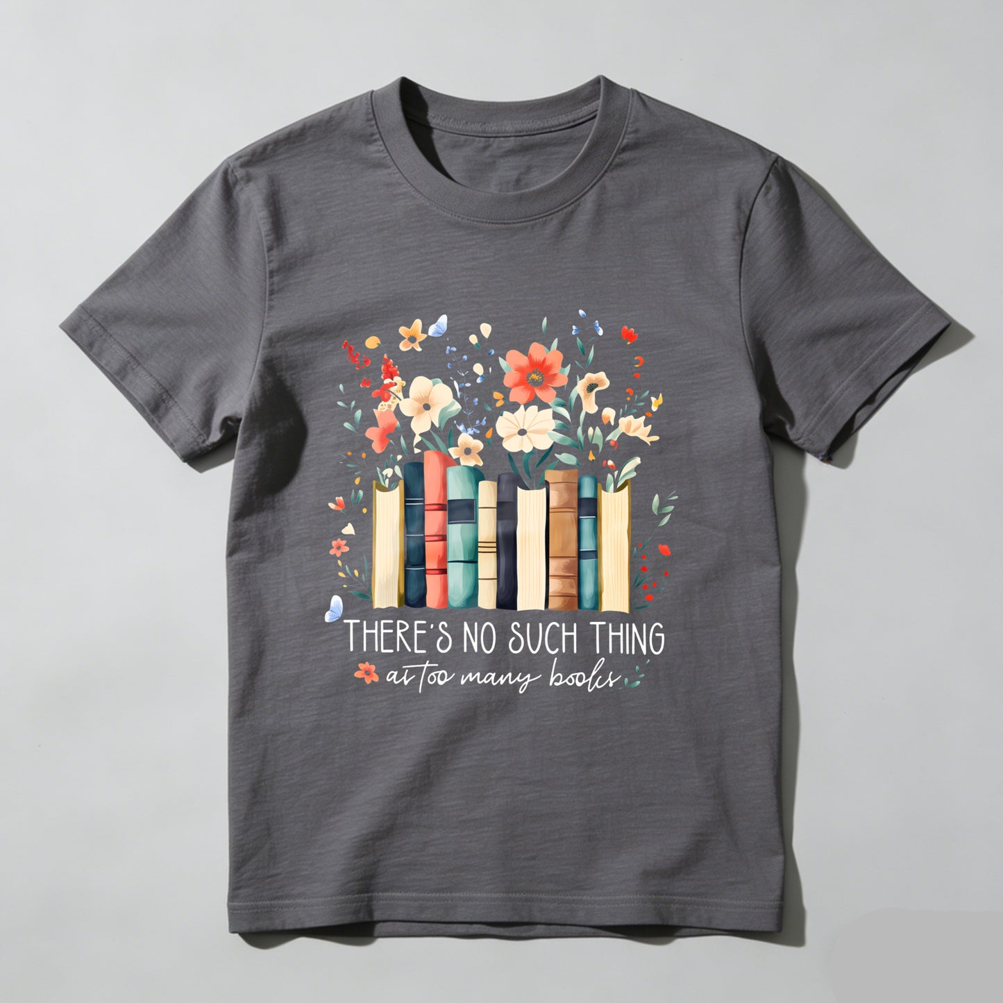 Wardrobecart Books And Flowers With Text Unisex Classic T-shirt