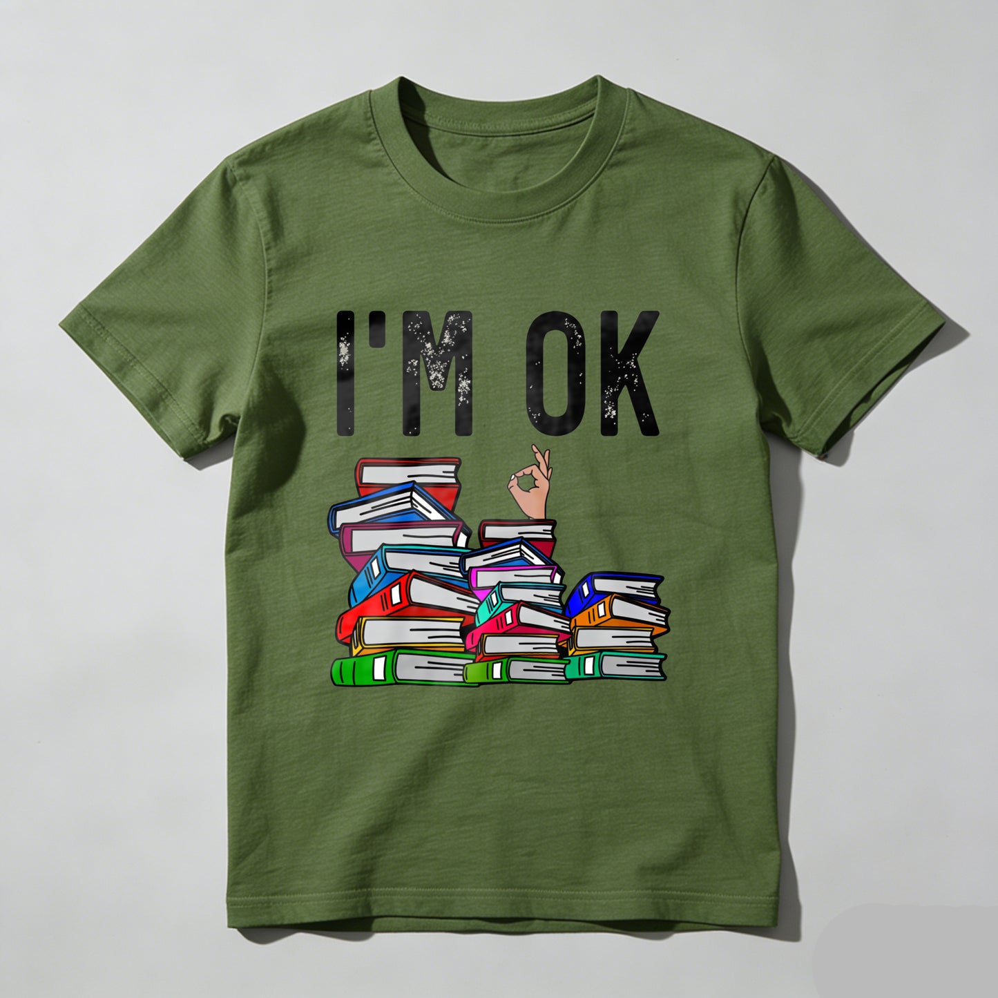 Wardrobecart I'm Ok With Books Stack Design Unisex Classic T-shirt