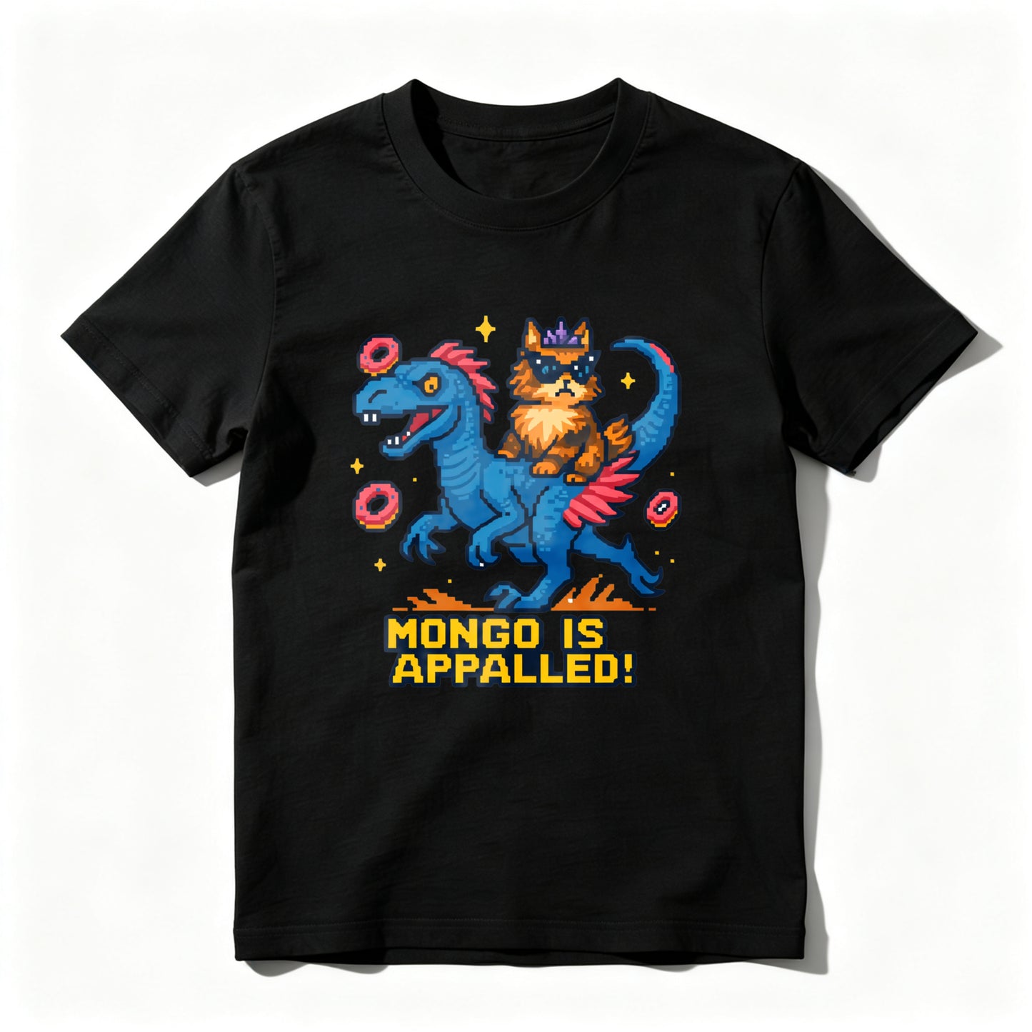 Wardrobecart Cat Riding Dragon With Donuts And Stars Unisex Classic T-shirt
