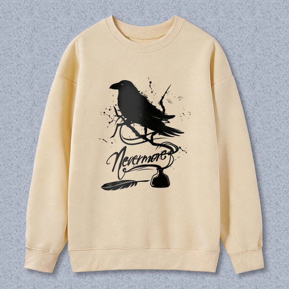 Wardrobecart Crow Nevermore Feather Unisex Classic Sweatshirt