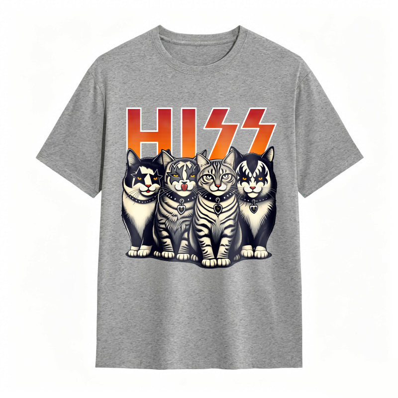 Hiss Funny Cats Kittens Rock T-Shirt