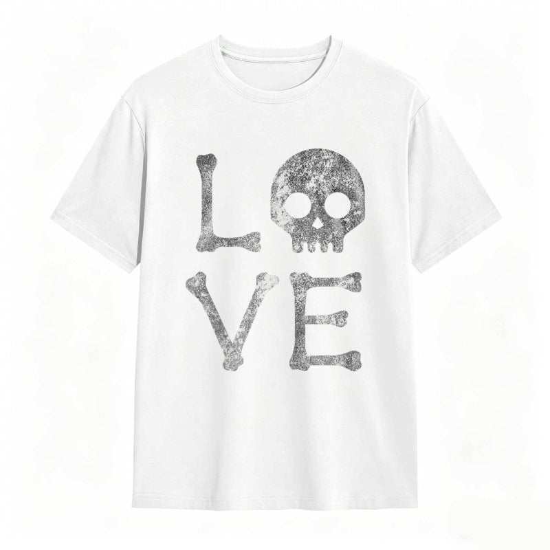 Vintage Love Skull Funny Graphic Tee