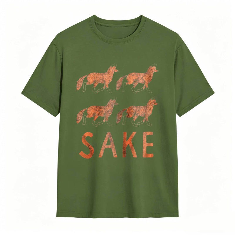 Four Fox Sake Funny Graphic Novelty Tee