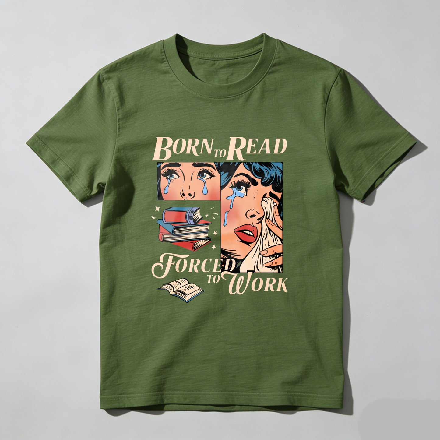 Wardrobecart Born To Read Forced To Work Unisex Classic T-shirt(1)