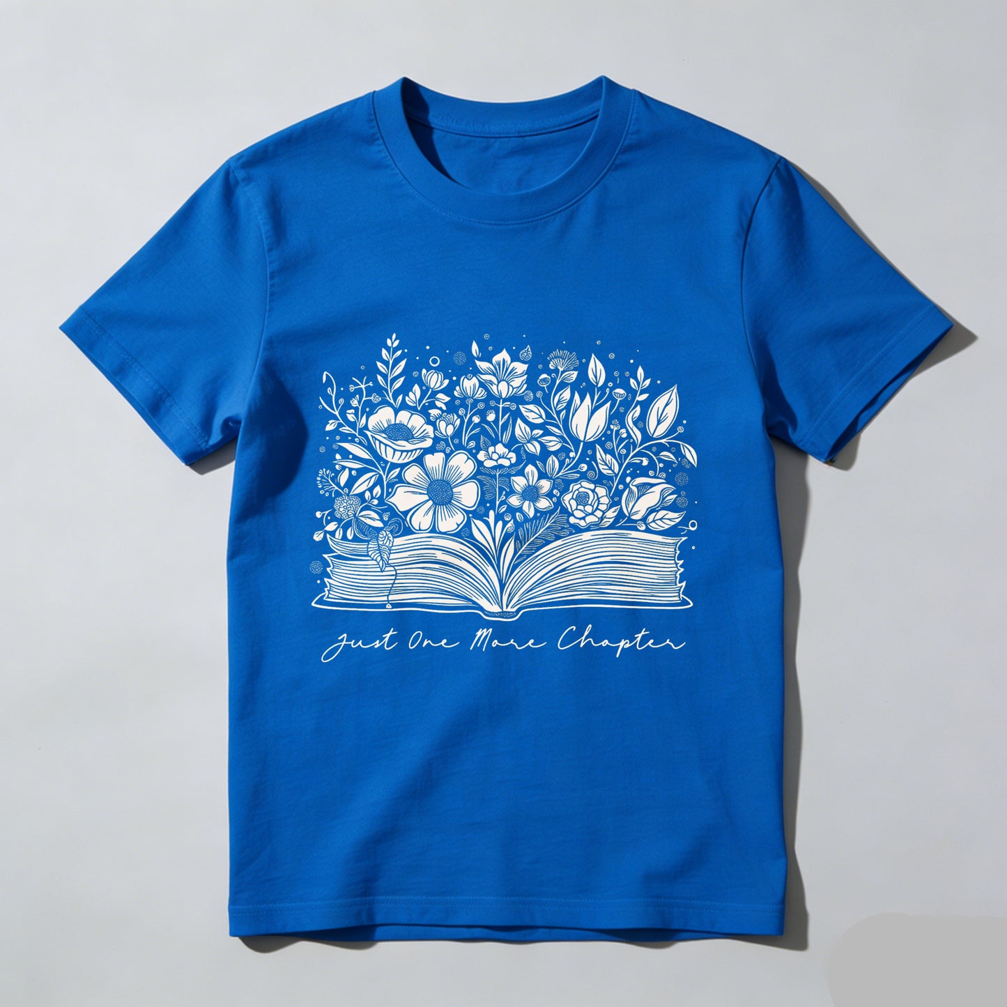 Wardrobecart Open Book With Flowers And Text Unisex Classic T-shirt