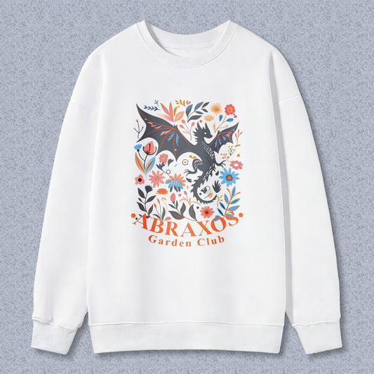 Wardrobecart Dragon And Floral Design Abraxos Garden Club Unisex Classic Sweatshirt