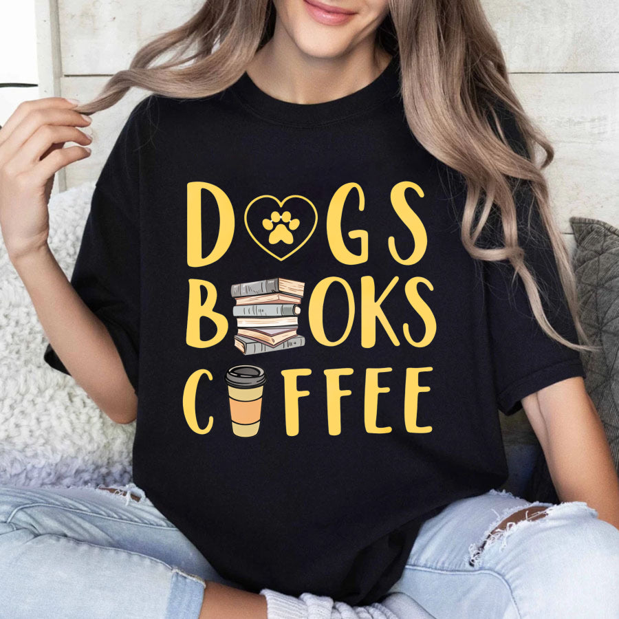 Wardrobecart Dogs Books Coffee Unisex Classic T-shirt