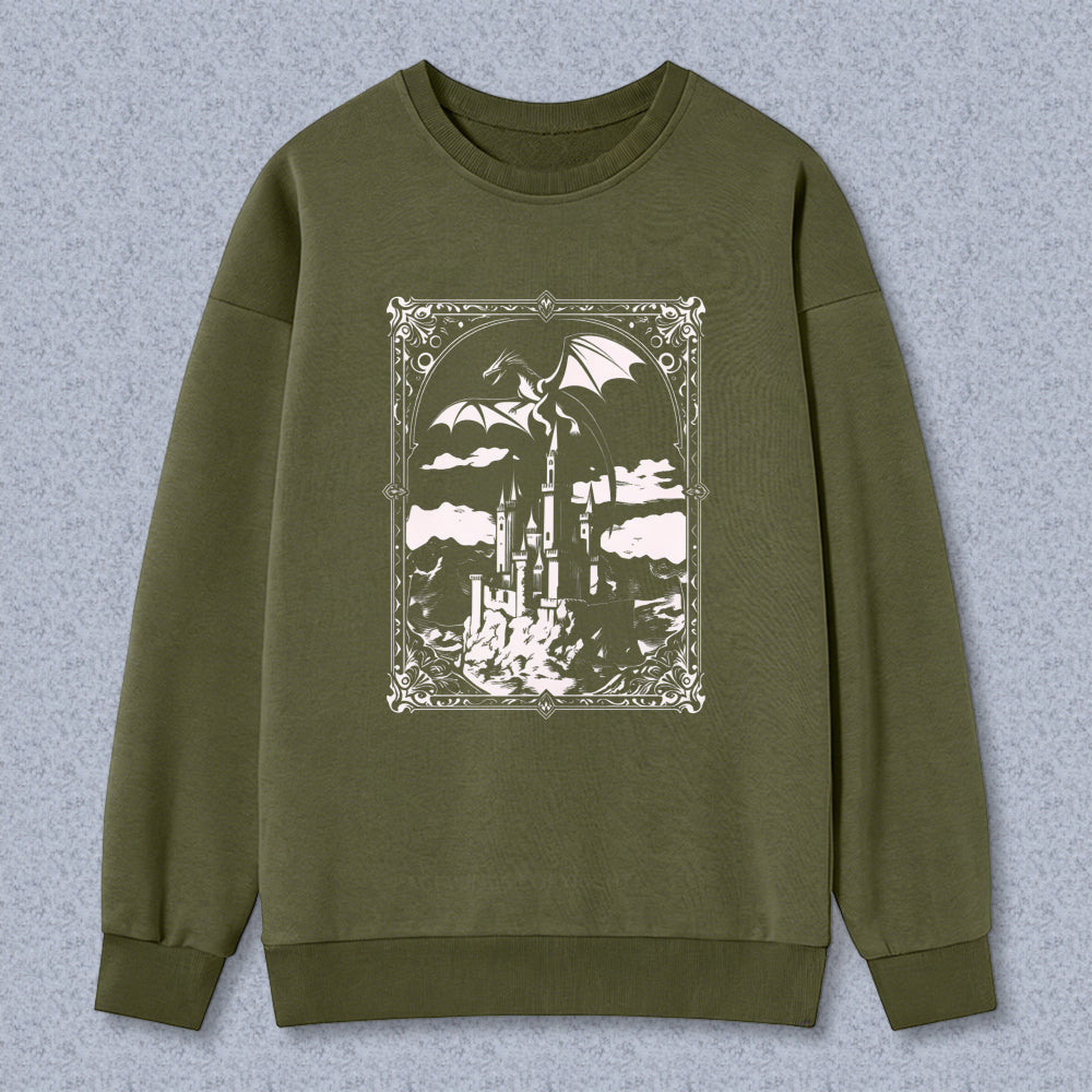 Wardrobecart Fantasy Castle With Bats And Clouds Unisex Classic Sweatshirt