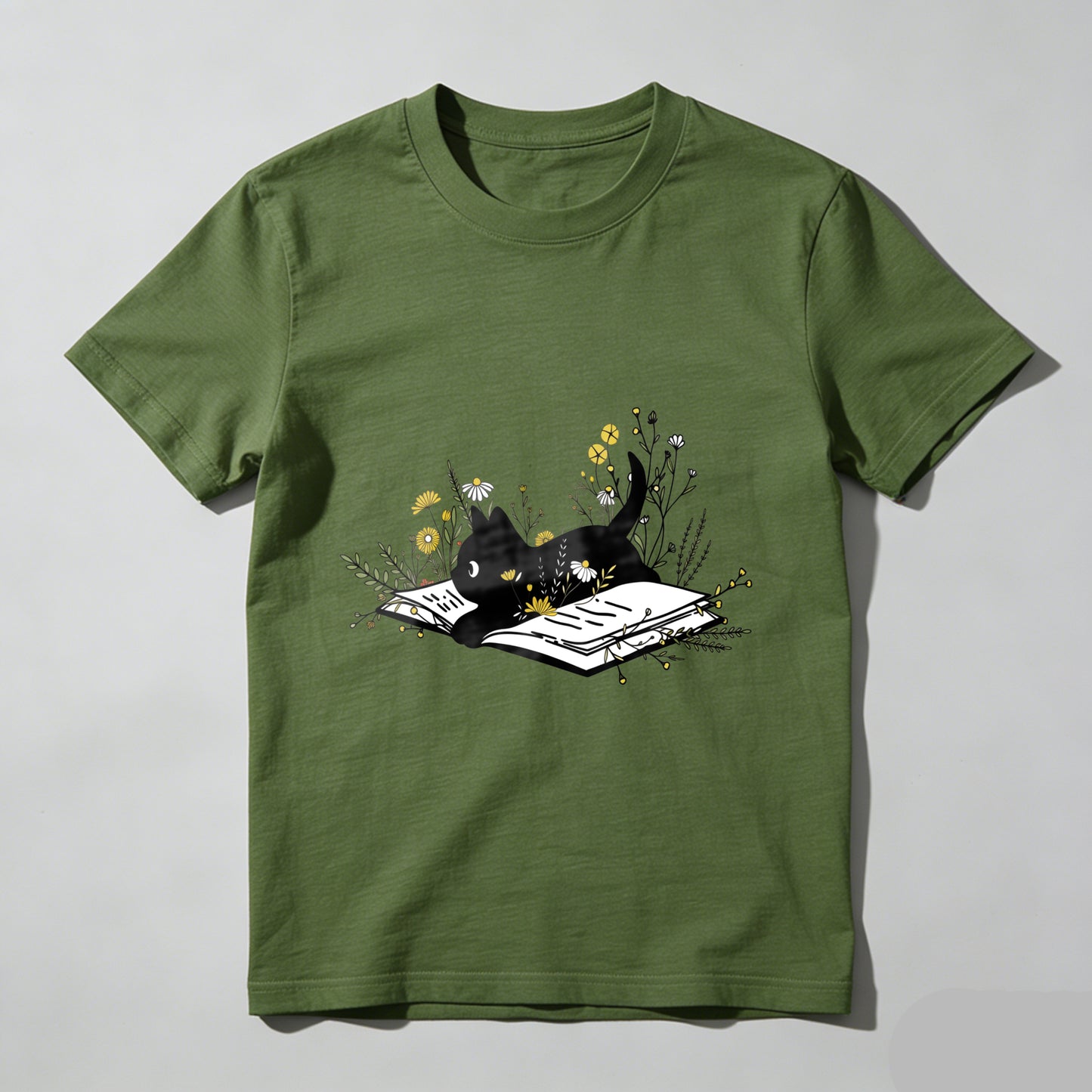 Wardrobecart Open Book With Flowers And Leaves Unisex Classic T-shirt
