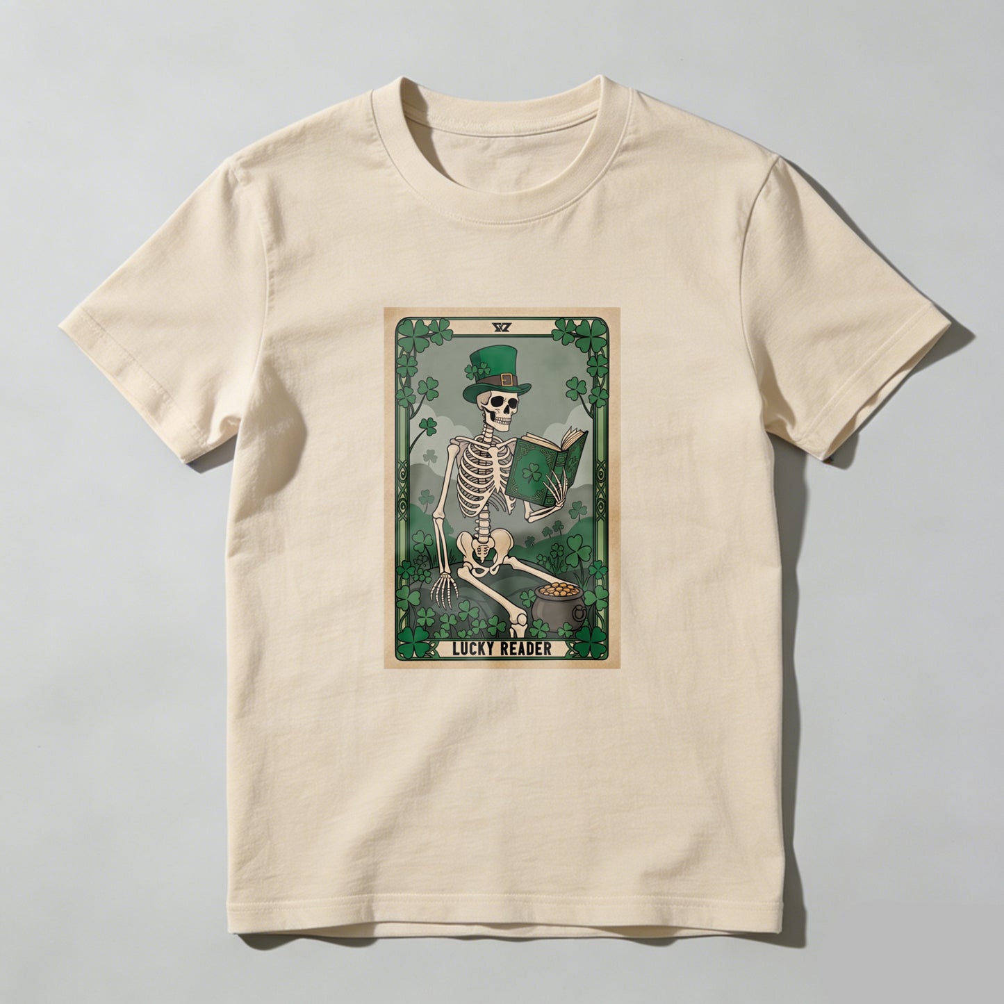 Wardrobecart Skeleton Reading Book In Forest Scene Unisex Classic T-shirt