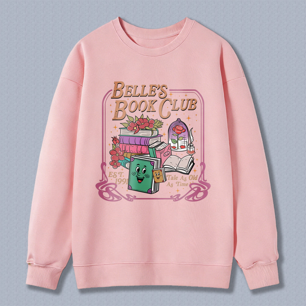 Wardrobecart Belle's Book Club With Books And Magic Lamp Design Unisex Classic Sweatshirt
