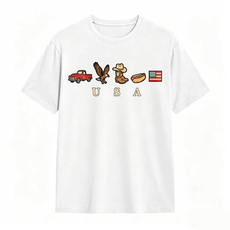 USA Icons Comfort Colors 4th Of July Graphic Tee