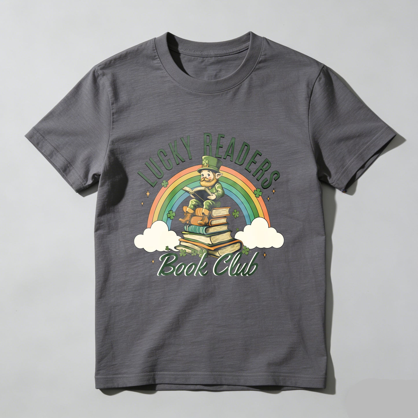 Wardrobecart Lucky Readers Book Club Rainbow Leprechaun Books Unisex Classic T-shirt