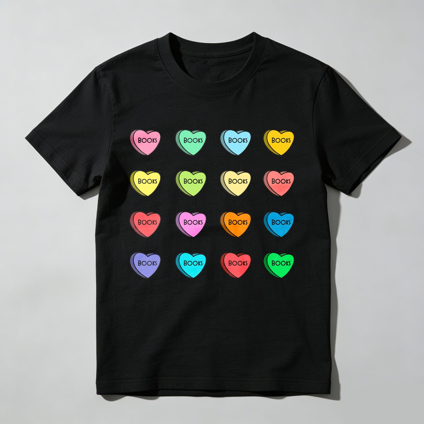 Wardrobecart Colorful Hearts With Boop Text Unisex Classic T-shirt