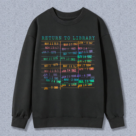 Wardrobecart Return To Library Date Stamp Pattern Unisex Classic Sweatshirt