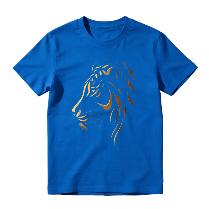 Vintage Tiger Graphic Tee – Thick Cotton Retro Print Loose Fit Summer T-Shirt for Men Women