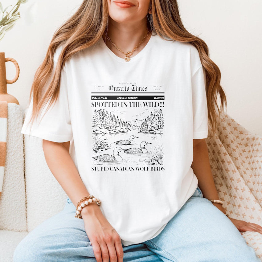 Wardrobecart Ontario Times Spotted In The Wild Stupid Canadian Wolf Birds Unisex Classic T-shirt