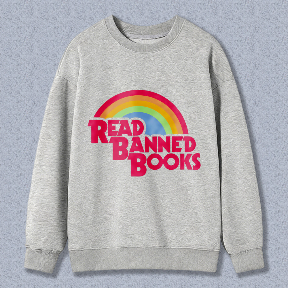 Wardrobecart Rainbow Read Banned Books Unisex Classic Sweatshirt