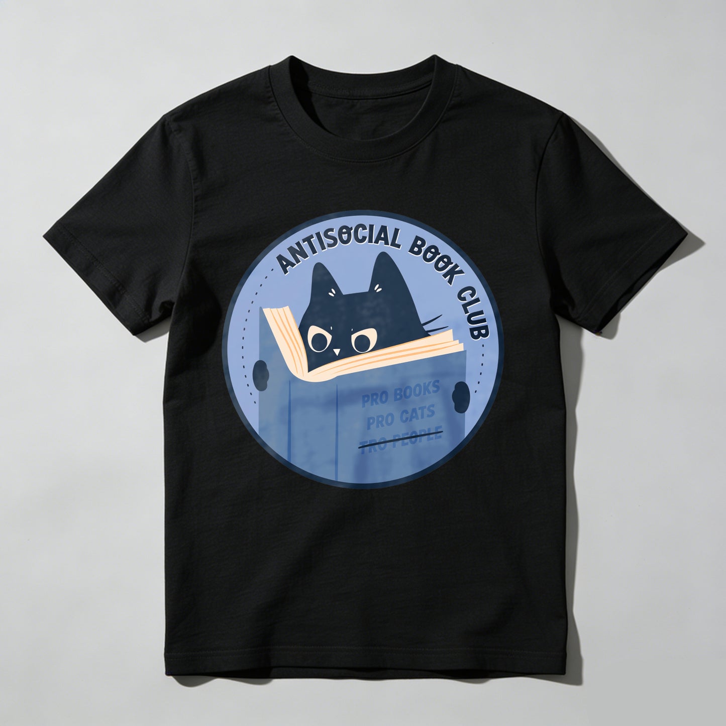 Wardrobecart Antisocial Book Club Cat Reading Book Unisex Classic T-shirt