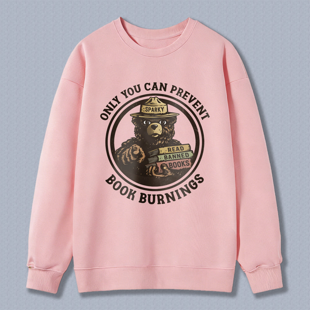 Wardrobecart Bear Sparky Read Banned Books Only You Can Prevent Book Burnings Unisex Classic Sweatshirt