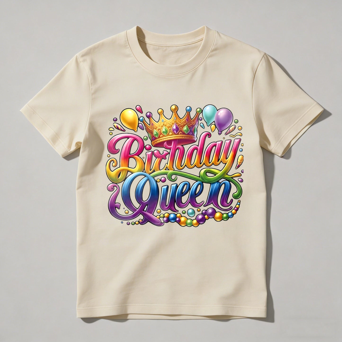 Birthday Queen Crown Balloons And Gems T-shirt