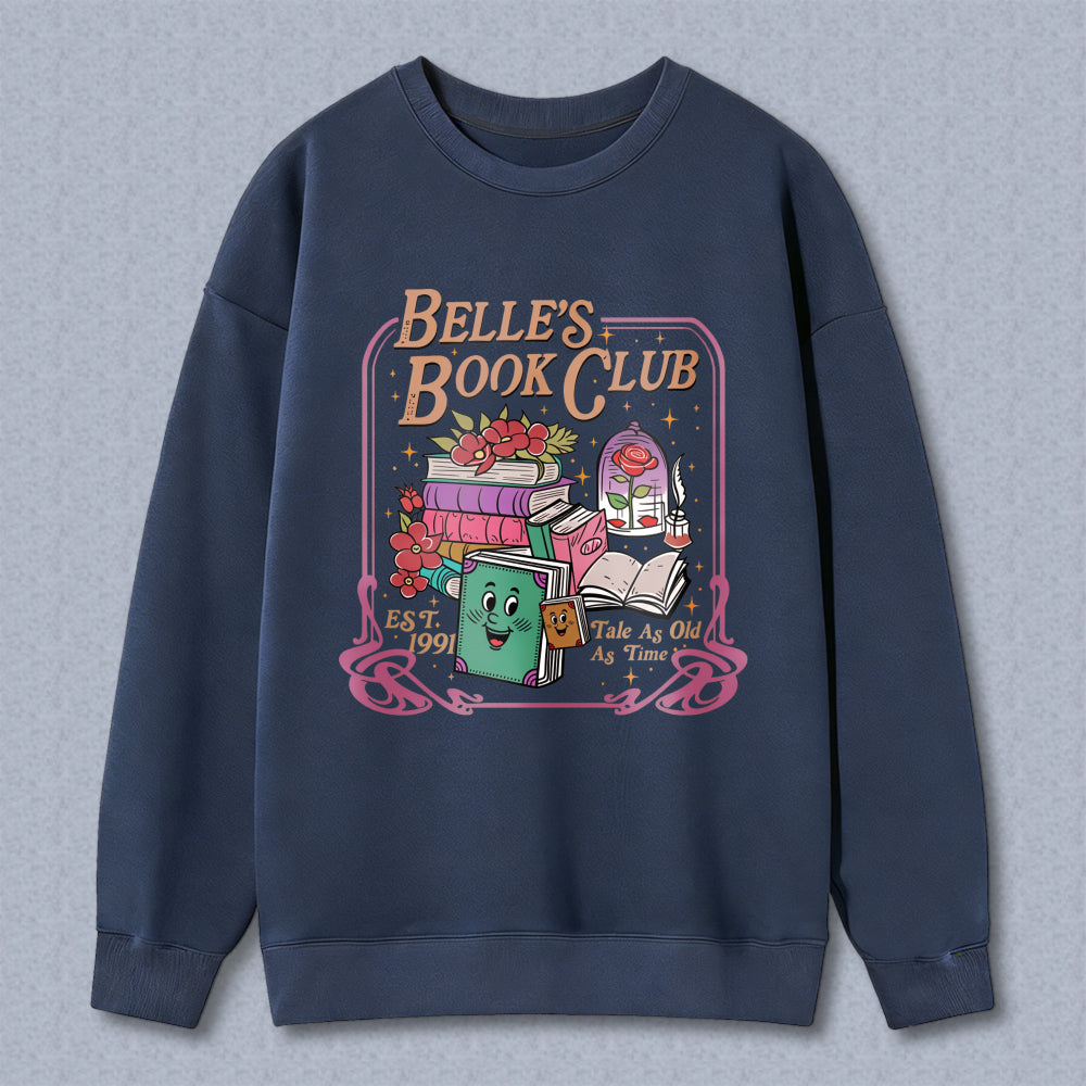 Wardrobecart Belle's Book Club With Books And Magic Lamp Design Unisex Classic Sweatshirt