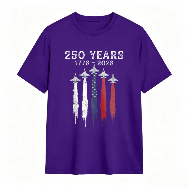 250 Years 1776 2026 American Independence Celebration With Stars And Stripes Design T-shirt