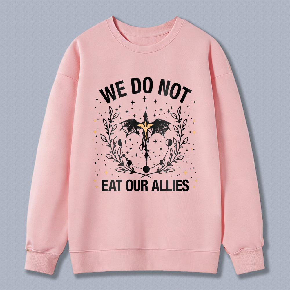 Wardrobecart We Do Not Eat Our Allies Dragon And Moon Design Unisex Classic Sweatshirt
