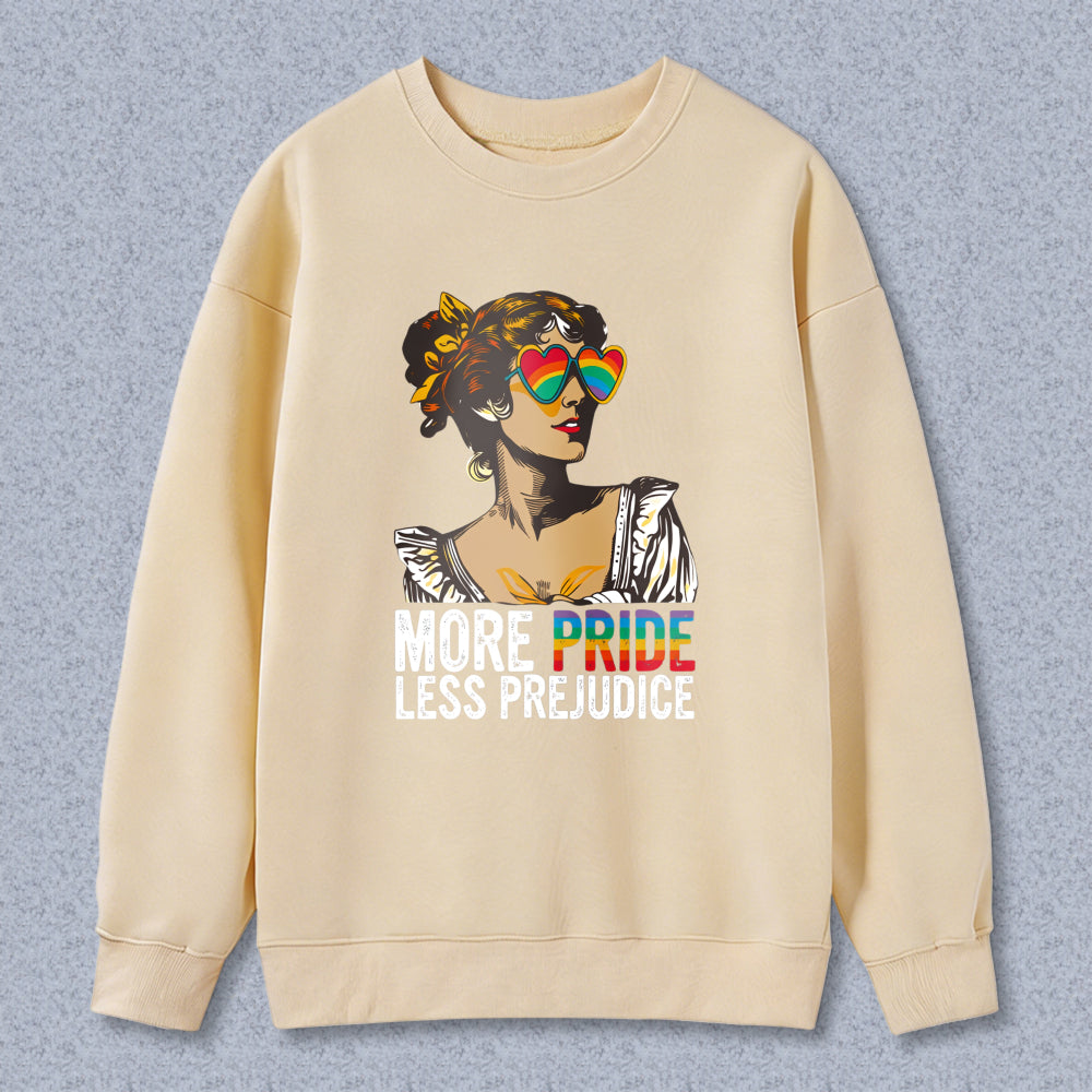 Wardrobecart Pride Woman With Rainbow Heart Sunglasses And Floral Hair Unisex Classic Sweatshirt