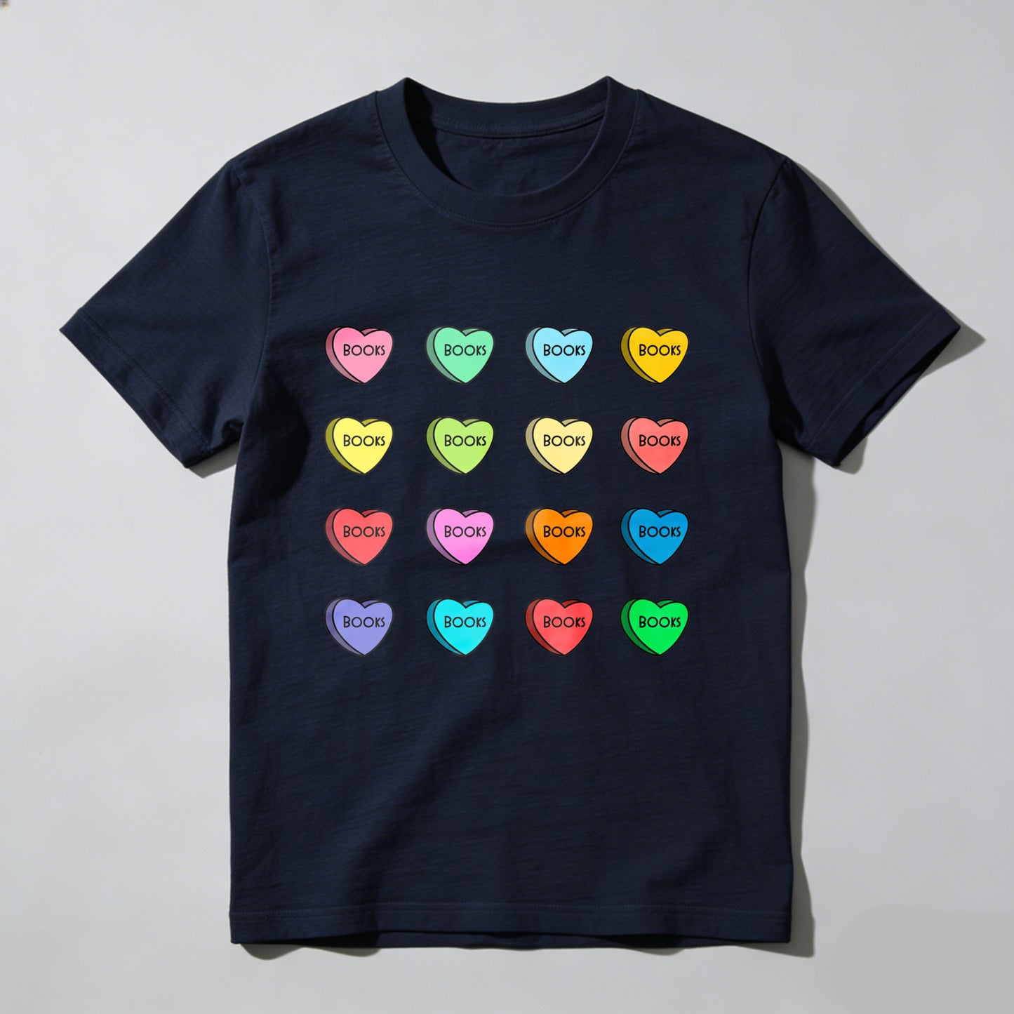 Wardrobecart Colorful Hearts With Boop Text Unisex Classic T-shirt
