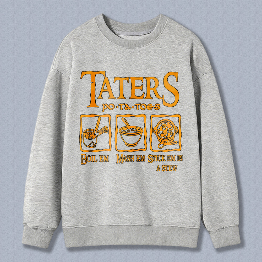 Wardrobecart Taters Potato Preparation Steps Unisex Classic Sweatshirt