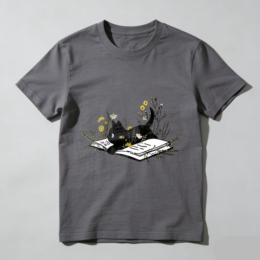 Wardrobecart Open Book With Flowers And Leaves Unisex Classic T-shirt