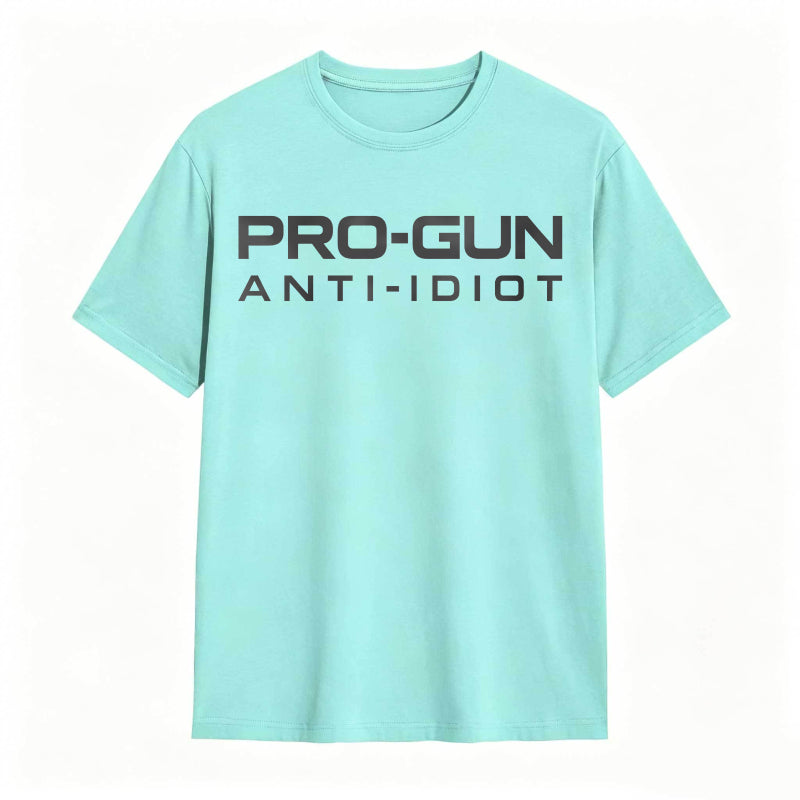 Pro-Gun Anti-Idiot Graphic Print Cotton Shirt