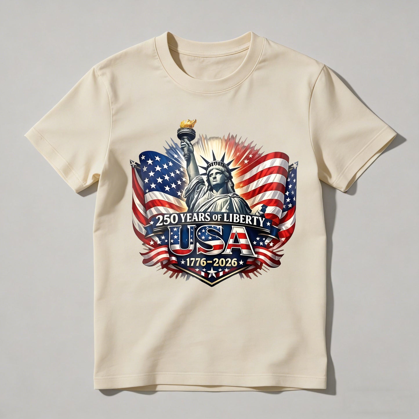 Statue Of Liberty American Flag 250 Years Of Liberty Usa 1776 2026 T-shirt