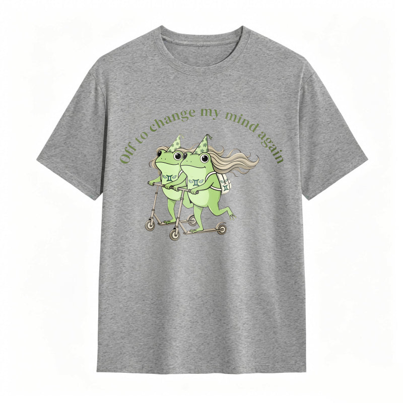 Frogs On Scooter With Text Off To Change My Mind Again Unisex Classic T-shirt
